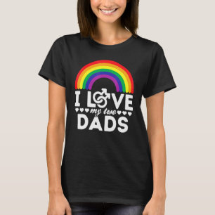 Camiseta Orgulho Lgbbt Eu Amo Meus Dois Pais Arco-Íris Gay