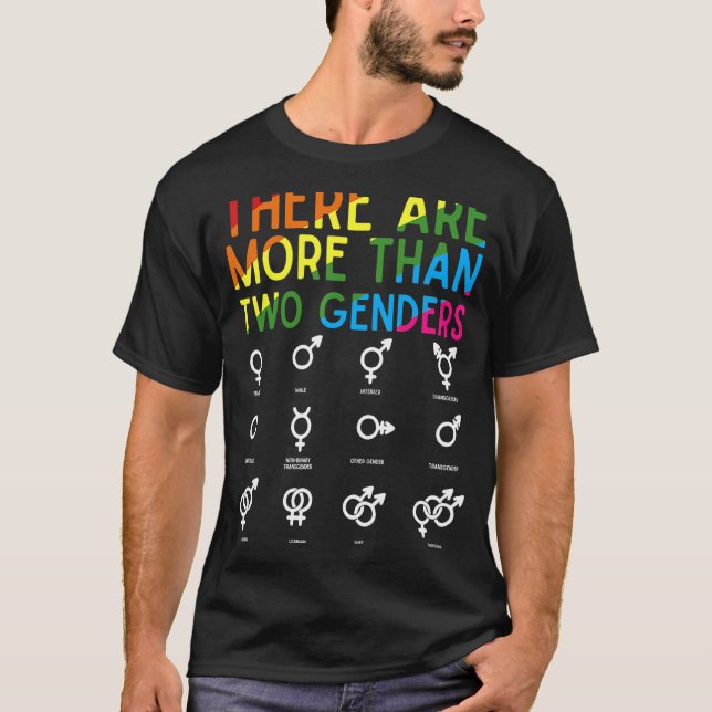 Camiseta Orgulho Lgbt Arco-Íris Há Mais De Dois Sexos (Frente)
