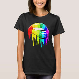 Camiseta Orgulho LGBT Arco-íris LGBT Lábios Gay Homossexual