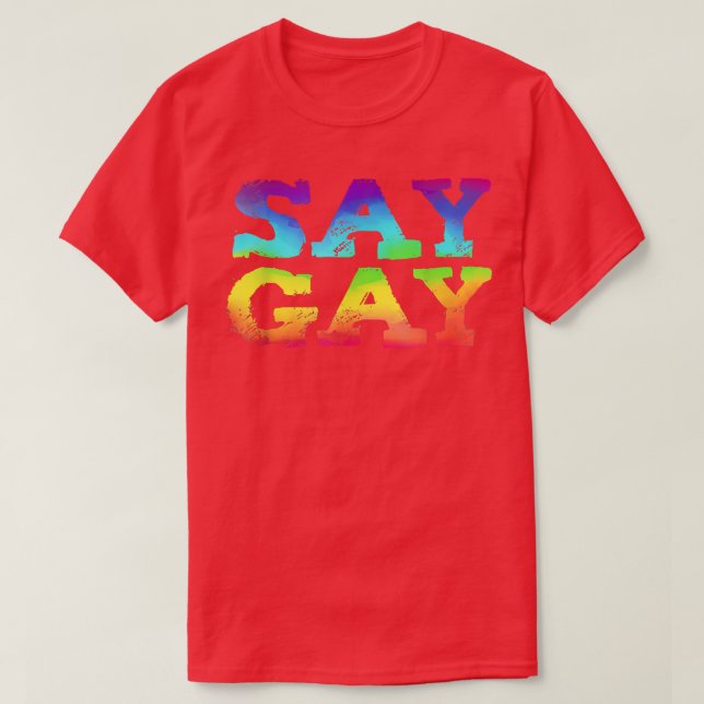 Camiseta Orgulho LGBT da Flórida Diga Gay  (Frente do Design)