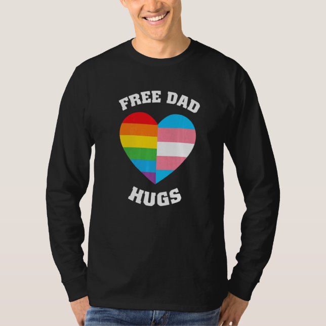 Camiseta Orgulho Lgbt De Abraços De Pai Livre (Frente)