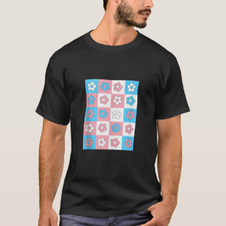 Camiseta Orgulho LGBT de Flor de Retro Transgênero Mês Orgu