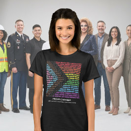 Camiseta Orgulho LGBT Diversidade Nuvem de Palavras Arco-ír