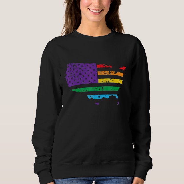 Camiseta Orgulho LGBT do mapa americano (Frente)