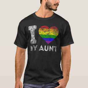 Camiseta Orgulho Lgbt Eu Amo Minha Tia Rainbow Sinalizador