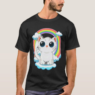 Camiseta Orgulho LGBT Gay e Lésbica Gato Fofo Arco-íris Igu