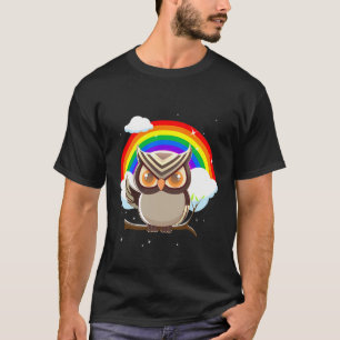 Camiseta Orgulho LGBT Gay Lésbica Coruja Arco-íris Igualdad