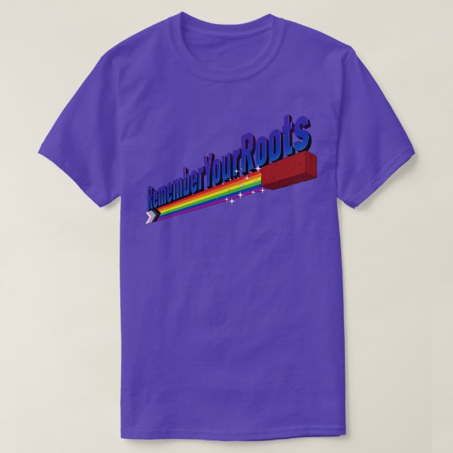 Camiseta Orgulho LGBT Lembra-se das suas raízes (Frente do Design)