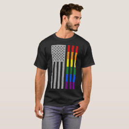 Camiseta Orgulho LGBT Mês Sinalizador Americano Cores Arco-