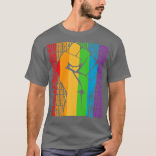 Camiseta Orgulho LGBT Mês Sinalizador Arco-Íris Lista Fila