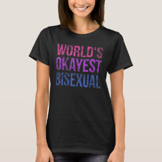 Camiseta Orgulho LGBT Mundos Okayest Bisexual Rainbow Flag