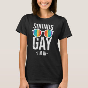 Camiseta Orgulho LGBT O Arco-Íris soa Gay Estou em óculos e