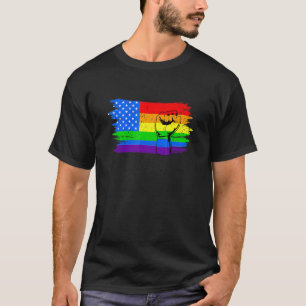 Camiseta Orgulho Lgbt Orgulho América Bandeira Apoio 4