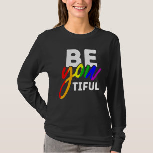 Camiseta Orgulho LGBT Sê Bela Gay Bela Arco-Íris Les