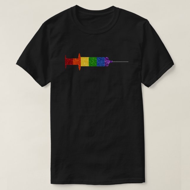 Camiseta Orgulho LGBT Vacinação Arco-Íris (Frente do Design)