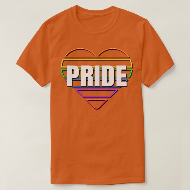 Camiseta Orgulho LGBTQ Coração Arco-Íris (Frente do Design)