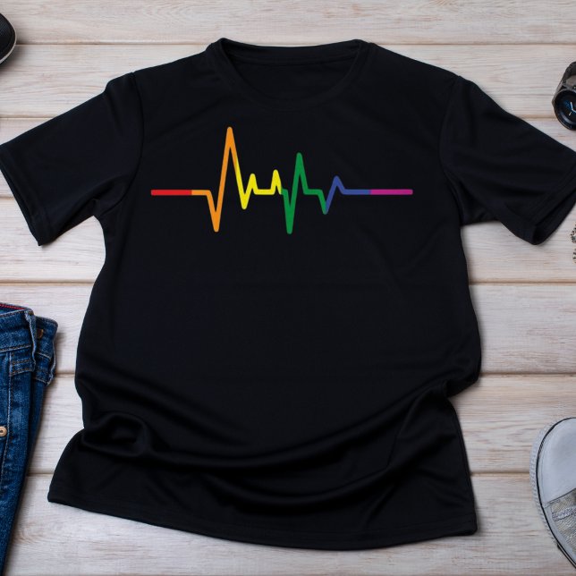 Camiseta Orgulho LGBTQ do Rainbow ECG (Criador carregado)