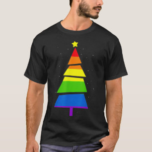 Camiseta Orgulho LGBTQ Gay Árvore de Natal XMas G
