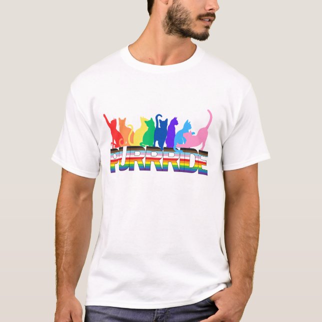Camiseta Orgulho LGBTQ, mas com gatos (Frente)