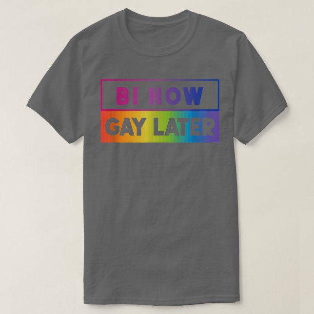 Camiseta Orgulho LGBTQ Mês do Arco-Íris Agora Gay depois (Frente do Design)