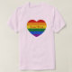 Camiseta Orgulho LGBTQ Sinalizador de Coração Arco Arco-Íri (Frente do Design)