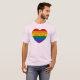 Camiseta Orgulho LGBTQ Sinalizador de Coração Arco Arco-Íri (Frente Completa)