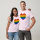 Camiseta Orgulho LGBTQ Sinalizador de Coração Arco Arco-Íri (Unisex)
