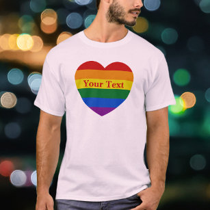 Camiseta Orgulho LGBTQ Sinalizador de Coração Arco Arco-Íri