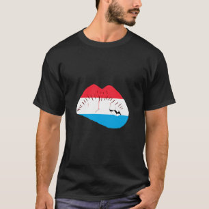 Camiseta Orgulho Luxemburguês Bandeira do Luxemburgo Lábio 