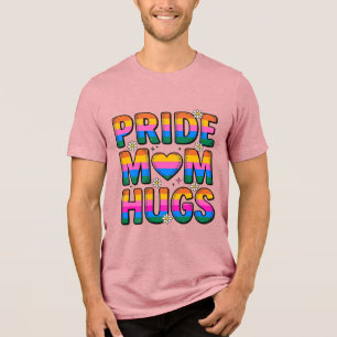 Camiseta Orgulho Mãe Abraços Vintage Arco-íris Vetor Design