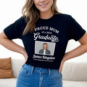 Camiseta Orgulho Mãe de uma Foto Personalizada Preta de 202