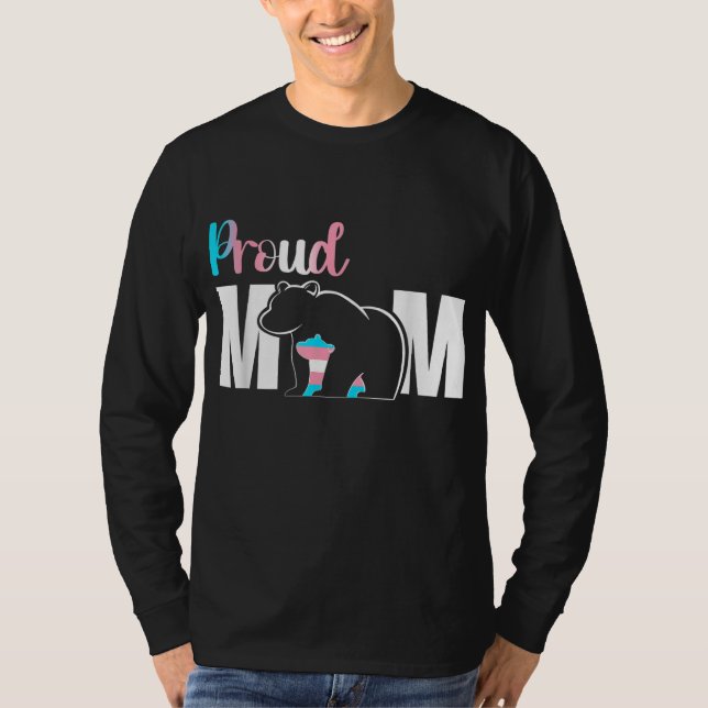 Camiseta Orgulho Mãe Dia de as mães Transgênero Urso da Mãe (Frente)