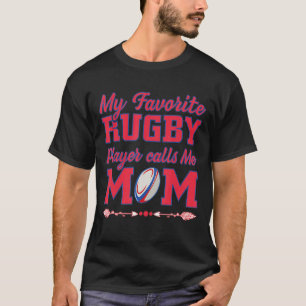 Camiseta Orgulho Mãe Rugby Mãe Meu Jogador De Rugby Favorit