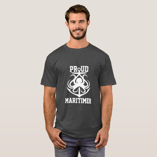 Camiseta Orgulho Maritimer Âncora polvo Lighthouse rota T (Frente Completa)