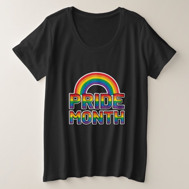 Camiseta Orgulho Mês Arco-Íris Womens (Frente do Design)