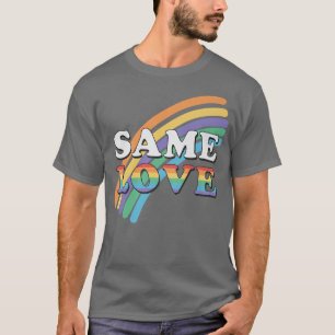 Camiseta Orgulho Mês Mesmo Amor Arco-Íris Lésbica Bissexual
