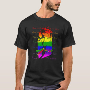 Camiseta Orgulho Mês O Amor É Amor Arco-Íris Bandeira Orgul