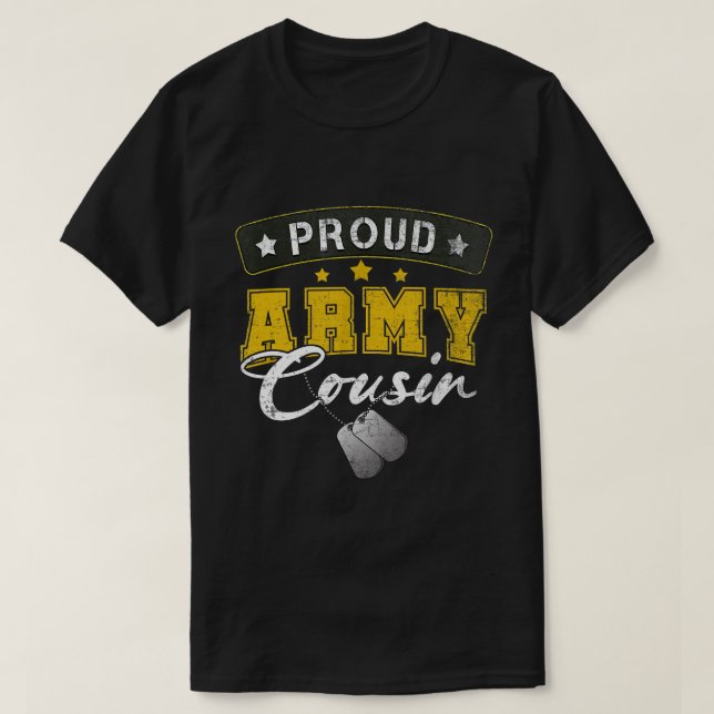 Camiseta Orgulho Militar de Primo do Exército Orgulho Oral (Frente do Design)