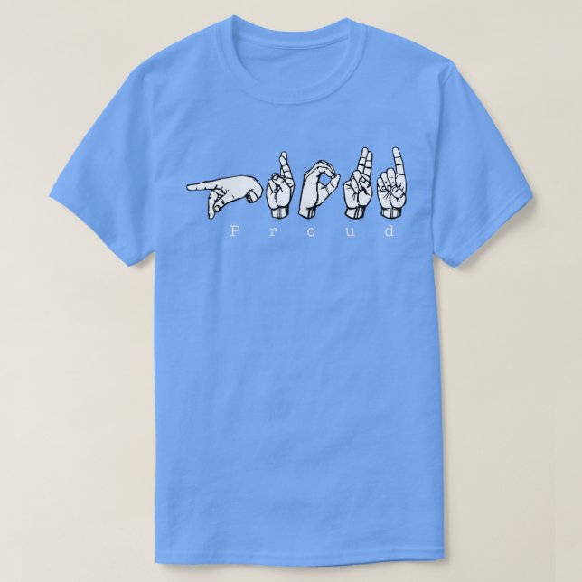 Camiseta Orgulho na ortografia digital da ASL (Frente do Design)