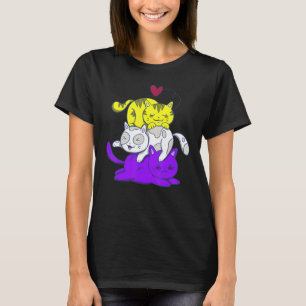Camiseta Orgulho Não Binário Gato Lgbt Bandeira Não Binária