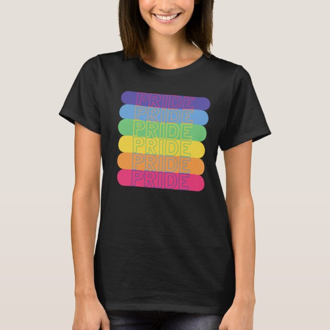 Camiseta Orgulho nas cores do arco-íris (Frente)
