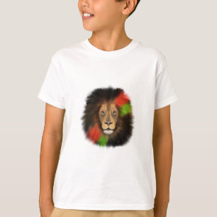 Camiseta orgulho negro leão vermelho verde unidade selva ga
