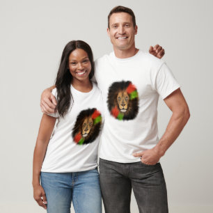 Camiseta orgulho negro leão vermelho verde unidade selva ga