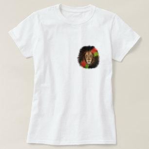 Camiseta orgulho negro leão vermelho verde unidade selva ga
