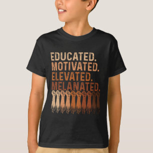 Camiseta Orgulho Negro Melanizado Elevado e Motivado