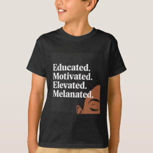 Camiseta Orgulho Negro Melanizado Elevado e Motivado