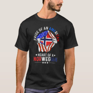 Camiseta Orgulho Norueguês Americano Fl