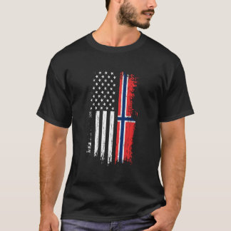 Camiseta Orgulho Norueguês de Bandeira Americano, Noruega U