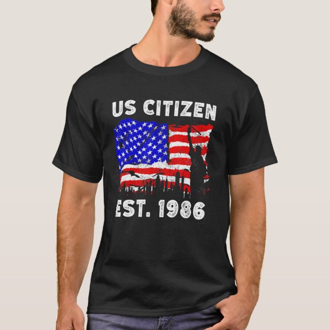 Camiseta Orgulho-Nos Cidadão Est Desde 1986 Pelo Novo Ameri (Frente)