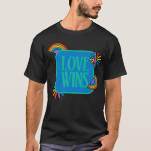 Camiseta Orgulho- o amor vence. Arco-íris gay lgbtq
